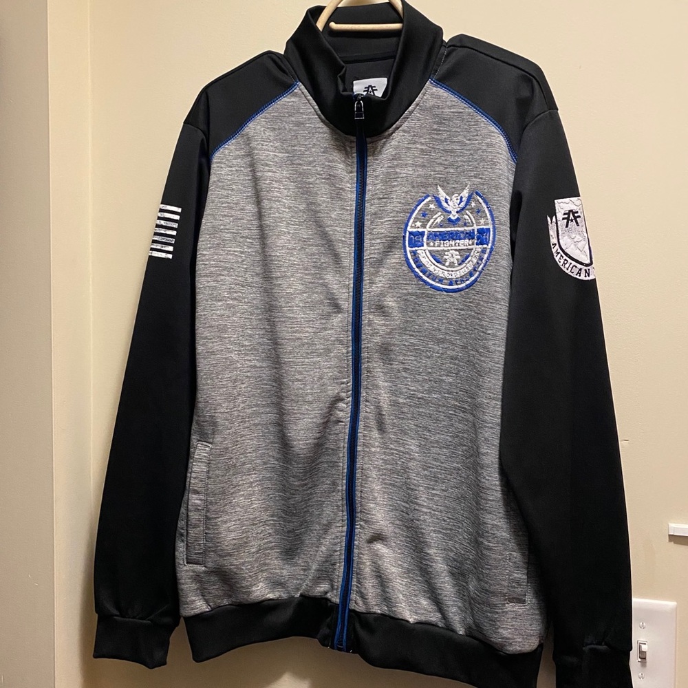American Fighter Mens Zip Up Sweatshirt Large